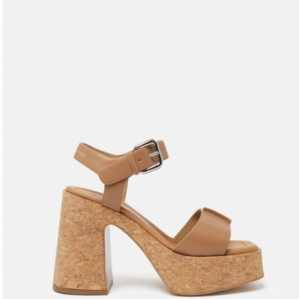 Stella McCartney - Skyla Buckled Platform Sandals, Woman, Tan